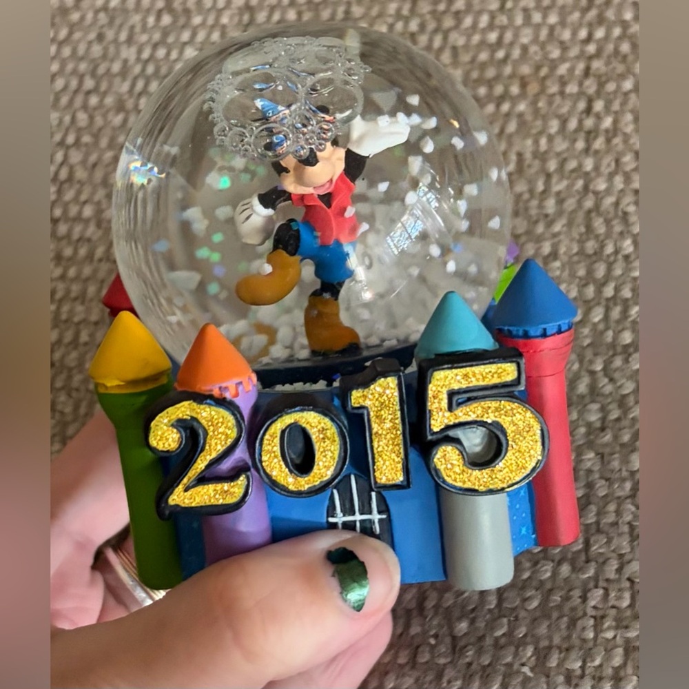 Disney Mickey Mouse 2015 Snow Globe with Colorful Castle